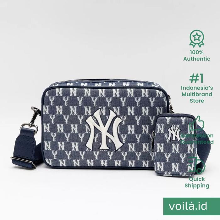 Ready Voilaid Mlb Ny Yankees Monogram Jacquard Medium Cross Bag Denim Navy