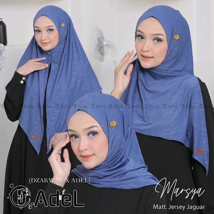 Pilihan- [Dzakwan] Hijab Instan Segitiga Marsya Pet Malay Jersey Jaguard Ori Adel Kerudung