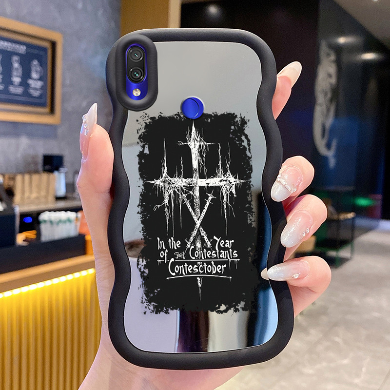 Casing Untuk Xiaomi Redmi Note 7 Note 7s Note 7 Pro Case Casing Label salib Pola HP Cesing Macaron K