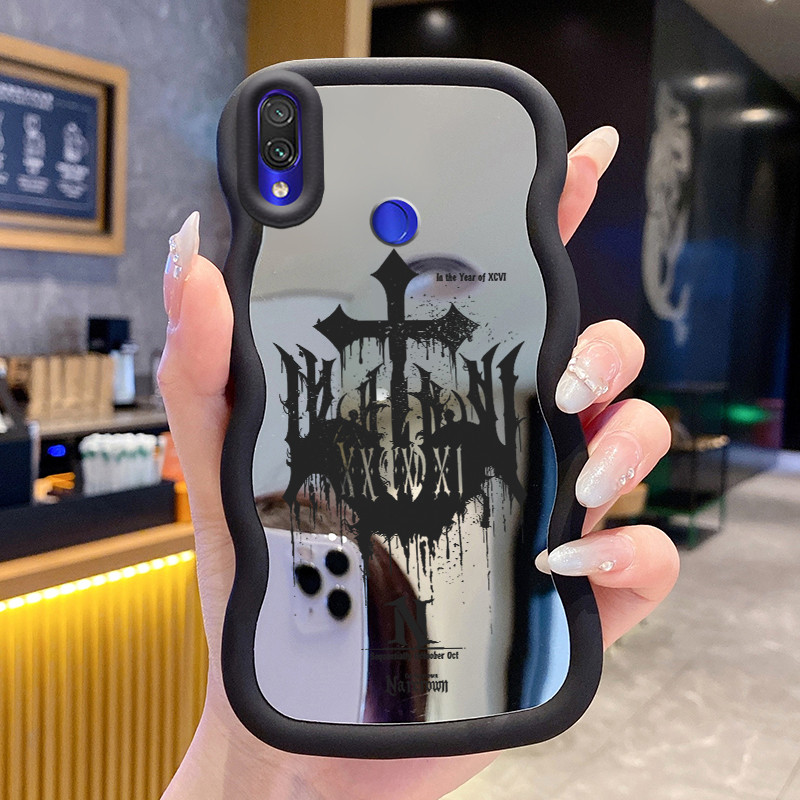 Casing Untuk Xiaomi Redmi Note 7 Note 7s Note 7 Pro Case Casing Salib dan hantu Pola HP Cesing Macar