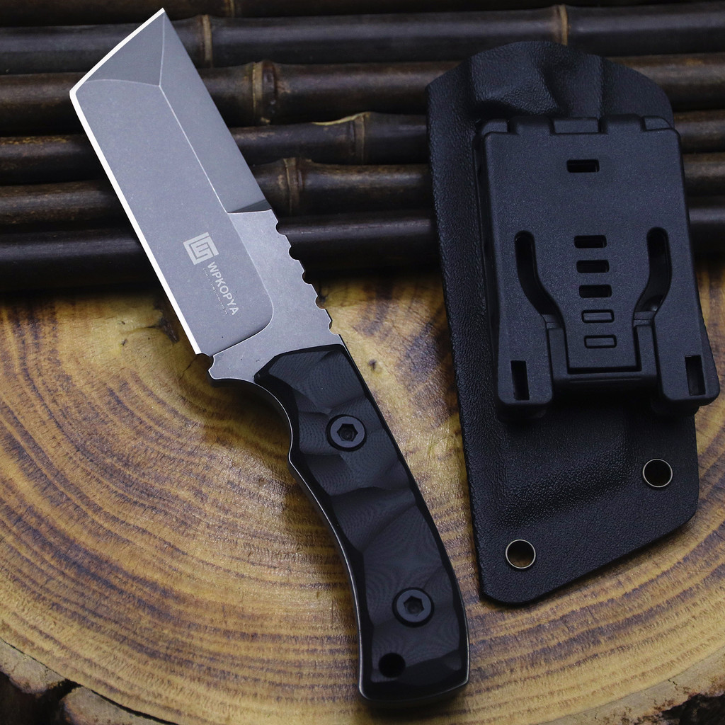 WPKOPYA USA 440c All-Tang Outdoor Multi-purpose EDC Tool Knife +K sheath, jungle survival knife,