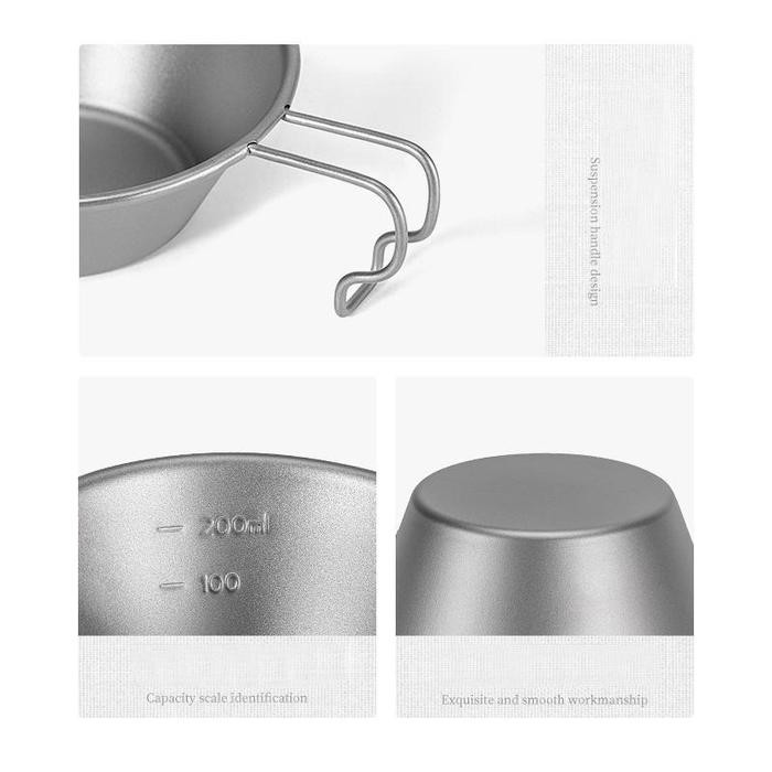 MANGKUK / PANCI / GELAS TITANIUM CAMPING NATUREHIKE NH21CJ010