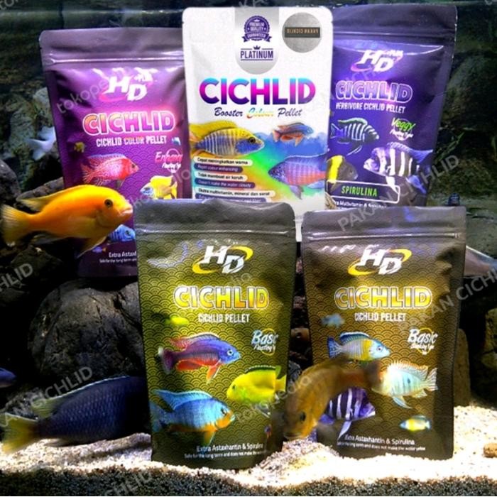 [PAKAN CICHLID] PELET IKAN HD PLATINUM 100 GR