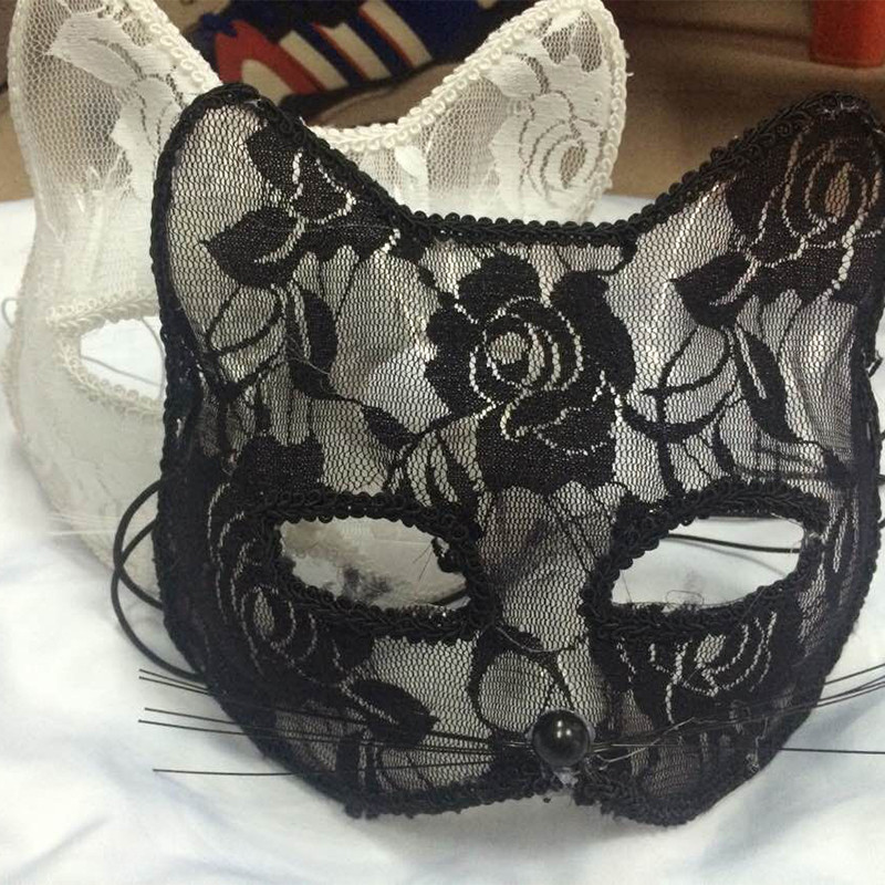 Halloween Cosplay Fox Mask Lace Sexy Eye Mask Animal Mask Half Face Erotic Lace Cat Mask Women Sex T
