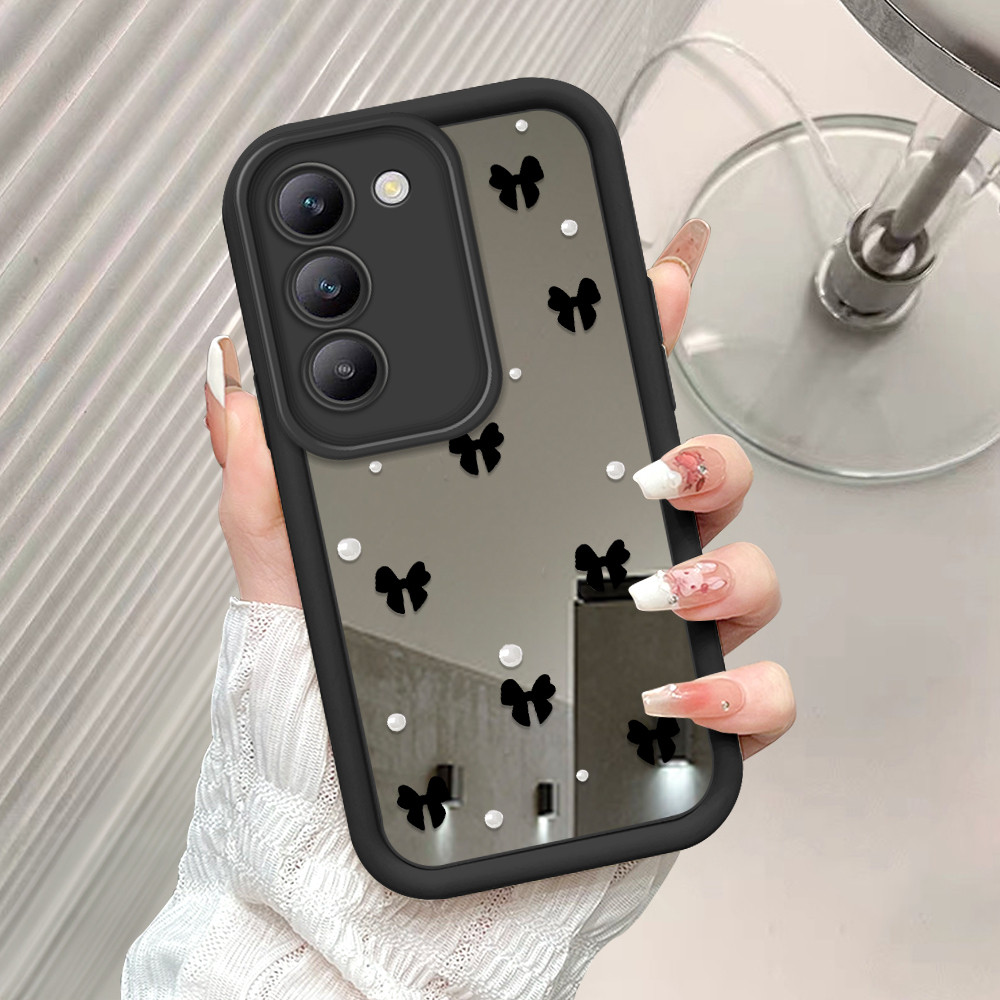 Casing Hp Untuk VIVO Y100 5G 4G Phone Case Cermin Softcase Mode Protect Lens Ponsel Imut Mirror Cass
