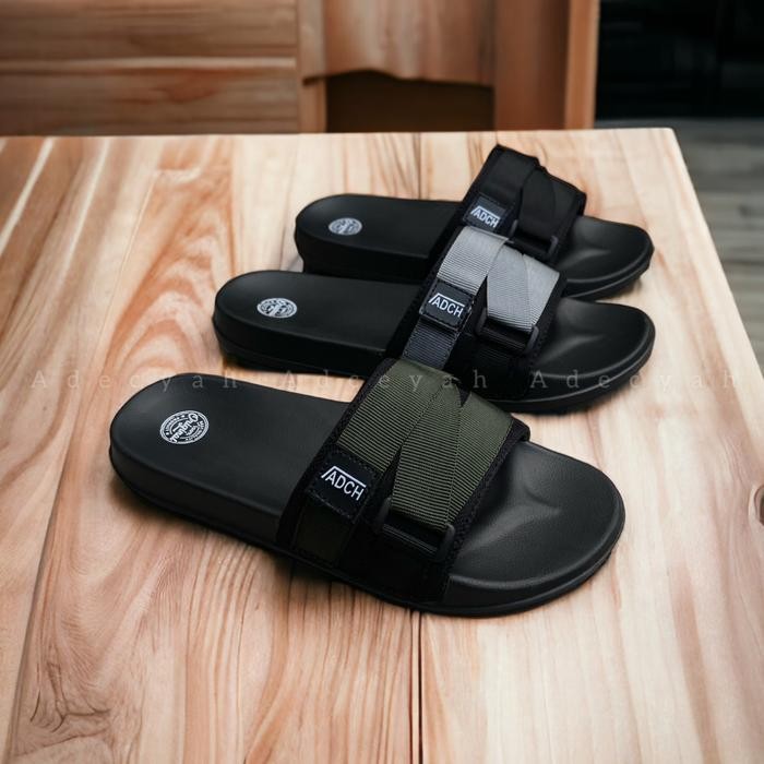 Eiger - Sandal Slop Strap Webbing Slempang 3Warna, Hitam, Abu, Army Pria Wanita 36-43 Sendal Slide
