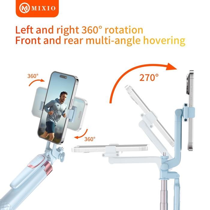 (Versi Premium) Mixio A180 Quadpod Macaron 180Cm / Tripod Tongsis Bluetooth Premium Remote