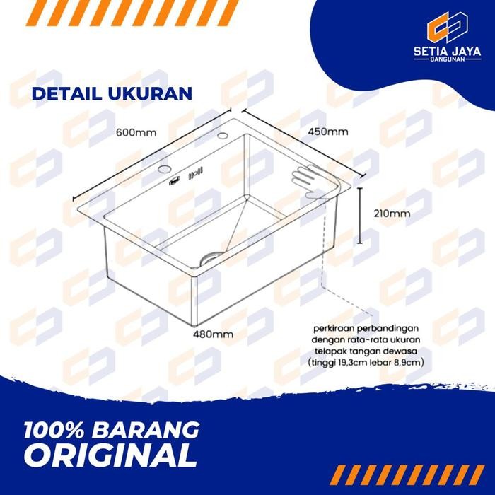 Sink / Tempat / Bak Cuci Piring Royal Stainless Steel Contempo Uno
