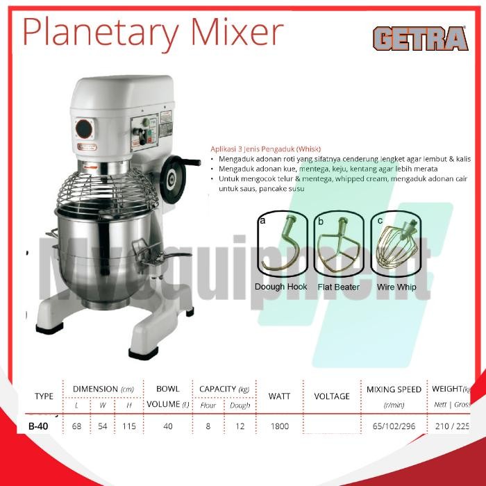 PLANETARY MIXER GETRA B-40