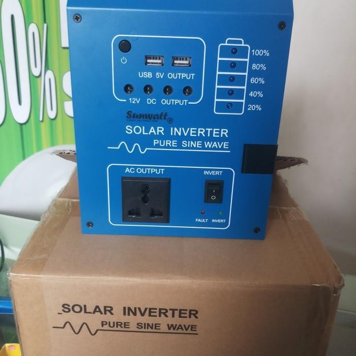 Solar Inverter PSW 500 watt PLTS SHS home system plus SCC 15A