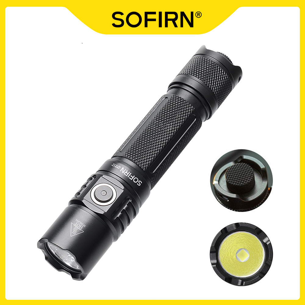 Sofirn SP35T 3800lm Tactical 21700 Flashlight Powerful LED Light USB C Rechargeable Torch with Dual