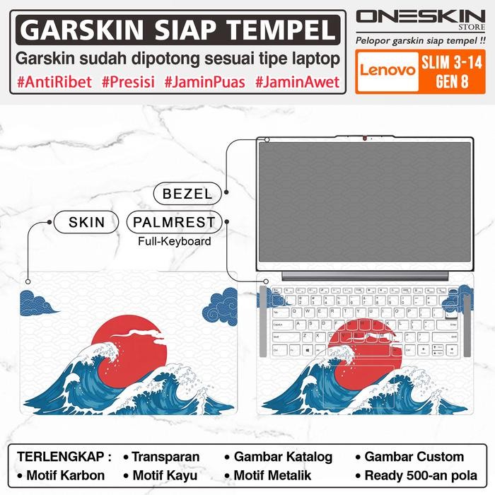 Precut Garskin Sticker Laptop Skin Perfect Fit Kompatibel untuk Lenovo IdeaPad Slim 3 3i-14 14IAH8