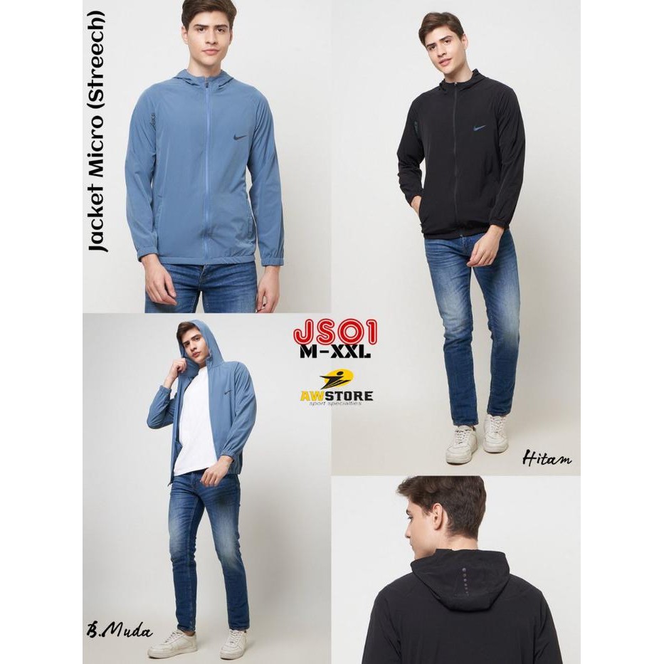 JAKET PARASUT PRIA JAKET WINDBREAKER JAKET RUNNING SEPEDA MICRO IMPORT