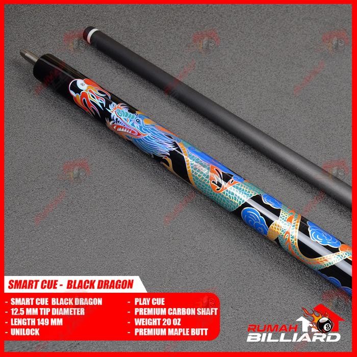 Stick Billiard - Billiard Cue - Smart Cue Black Dragon - Premium Pro Taper Carbon Shaft + Premium