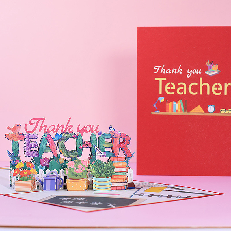 3D Greeting Card for Teacher's Day Graduate Pop Up Teacher Card