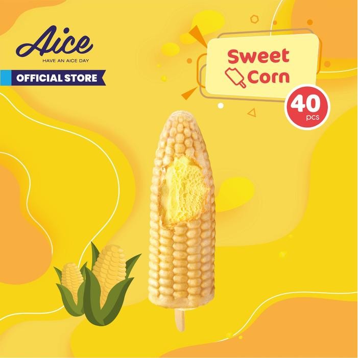r05n- Aice Ice Cream Sweet Corn Es Krim (1 Karton = Isi 40 Pcs) Eskrim