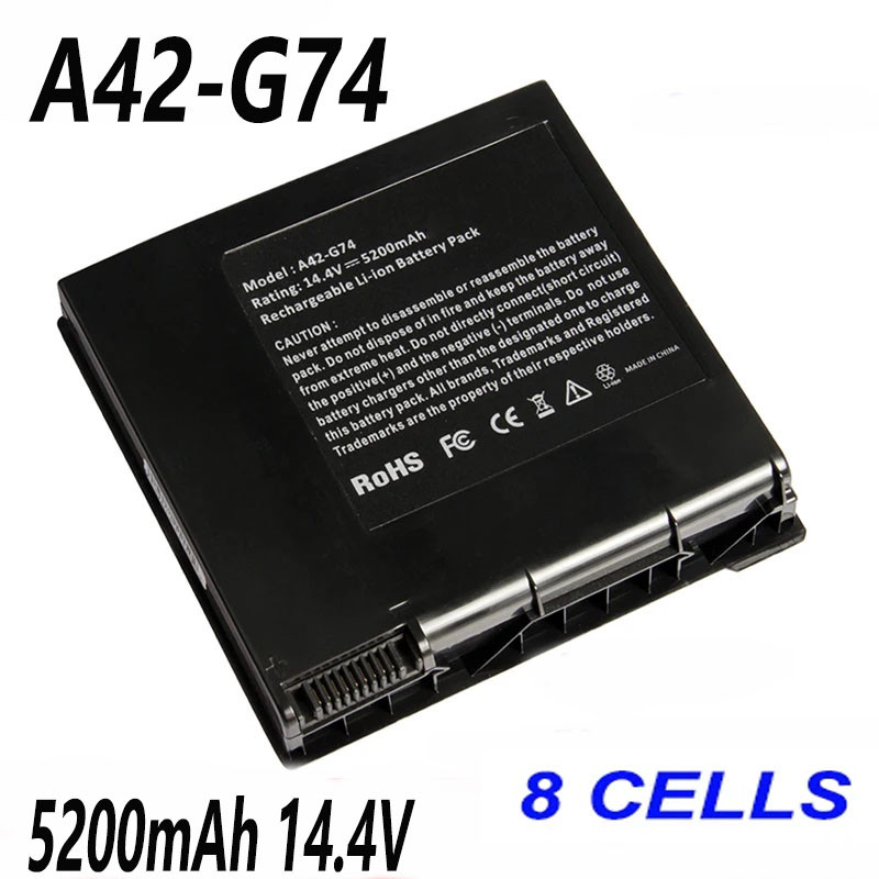 A42-G74 8cell 5200mAh 14.4V Laptop Battery For Asus G74 G74J G74JH G74S G74SW G74SX Series ICR18650-