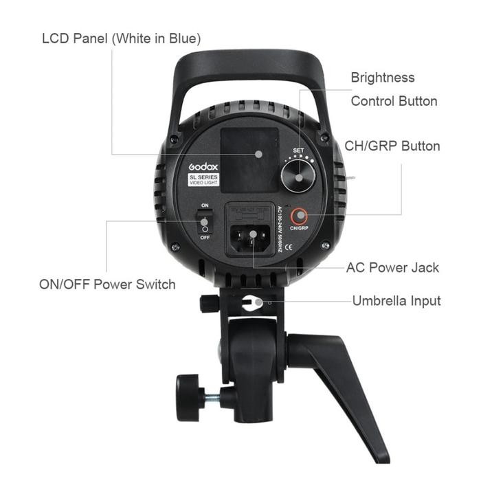 c.oGan- Paket Godox Sl60W / Sl-60W / Sl 60 W / Studio Led Video Continuous Ori