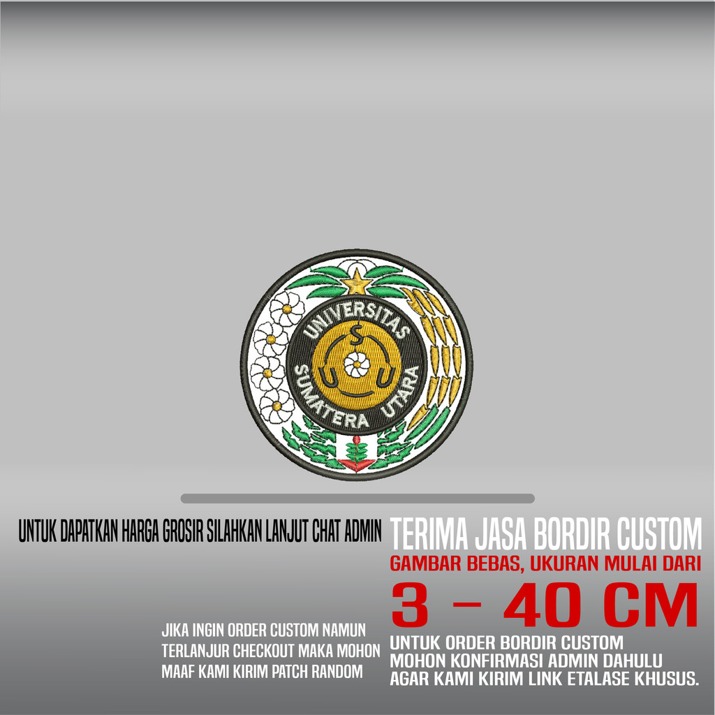 UNIVERSITAS SUMATERA UTARA PATCH BORDIR LOGO/EMBLEM | HDP-461