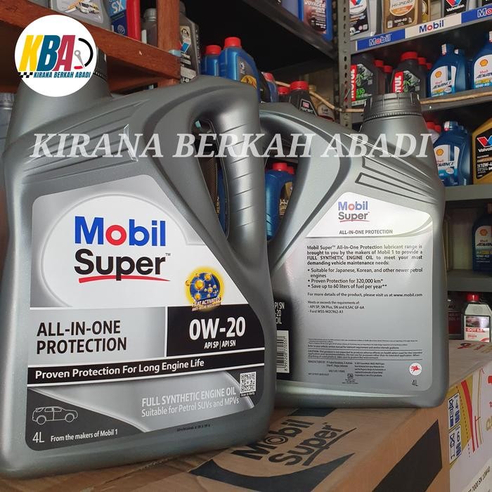 OLI MOBIL SUPER 0W20 ALL IN ONE PROTECTION API SP KEMASAN GALON 4 LITER