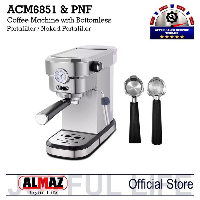 Promo Almaz Espresso Coffee Maker ACM6851 include portafilter Naked