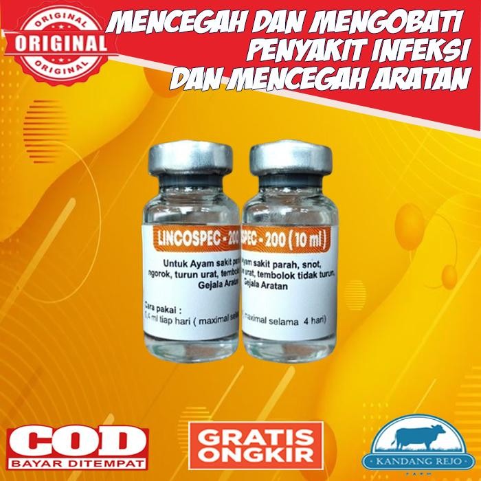 PetShoPq- Lincospec 200 Original 10 Ml Untuk Menyembuhkan Ayam Sakit Dan Hewan Lainnya