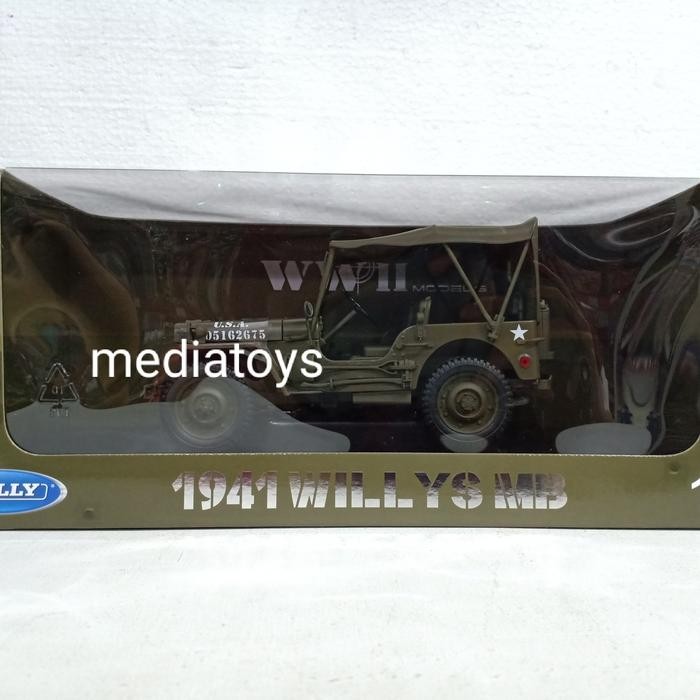 Diecast Welly 1:18 Jeep 1941Willys Mb
