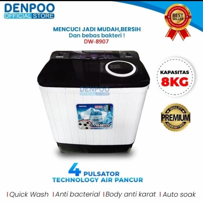Denpoo Mesin Cuci 2 Tabung 8Kg