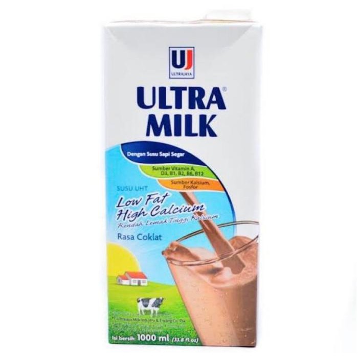 Eat77- Susu Ultra Milk Low Fat 1 Liter Coklat