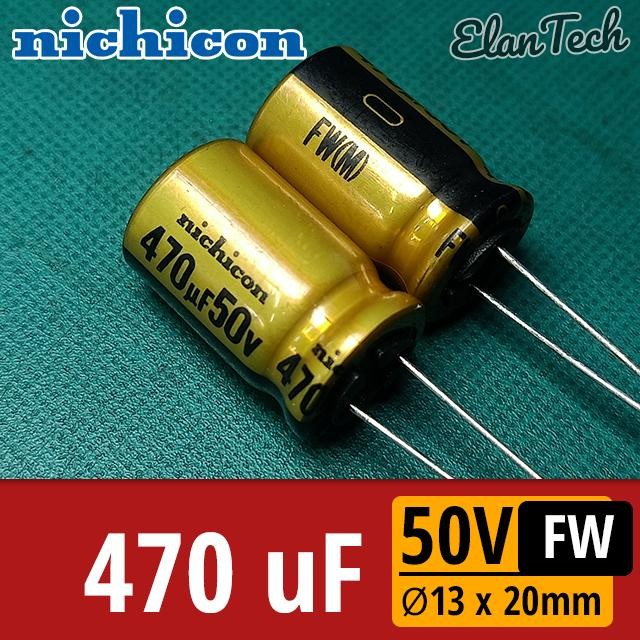 Elco 470uF 50V Nichicon FW Gold Kapasitor 470 uF Capacitor ElanTech