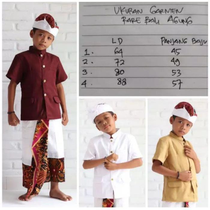 TERBATAS Pakaian adat bali anak cowok UMUR 3-9 TAHUN Baju Bulu