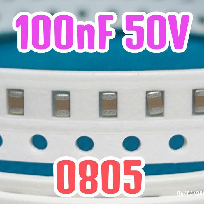 NEW 10PCS CERAMIC CAPACITORS SMD 0805 2012 50V 100 NF 100NF 50V 0,1UF 0,1 UF 0.1UF 0.1 UF 50V