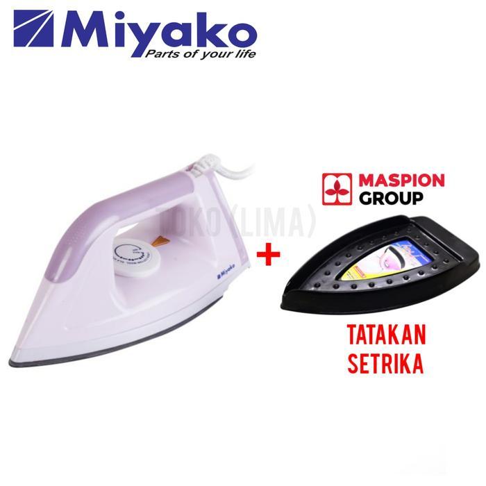 Setrika Miyako Ei 1008 M Electric Iron Miyako Ei-1008 Biru Ungu Low Watt Setrika Kering
