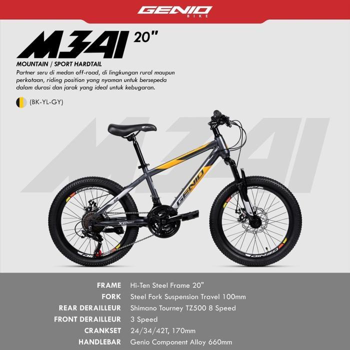 SEPEDA GUNUNG MTB GENIO M342 24 INCH 24 SPEED BY UNITED