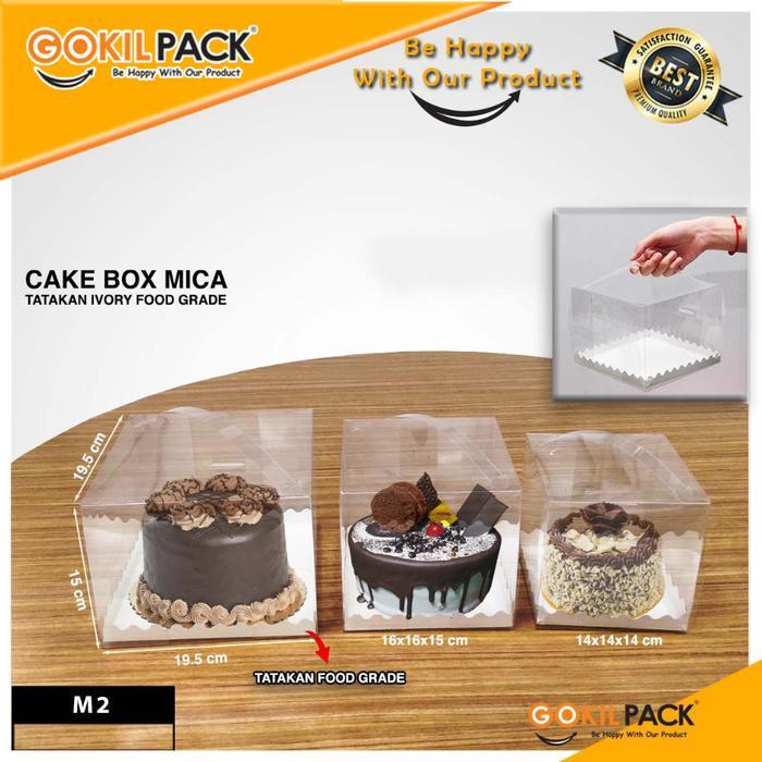 Box Cake Kotak Kue Packaging Mika Transparan Murah M2 Set Kitchenware Tali