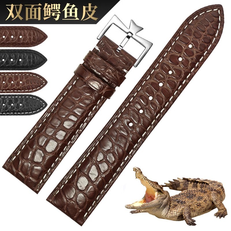 First layer Double Sided Crocodile Skin Watch Strap For Vacheron VC Constantin Bracelet Men's