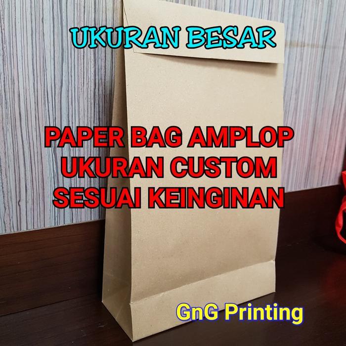 Jual Rugi! Paper Bag Kraft Amplop Besar Custom, Paper Bag Pengiriman , Packaging
