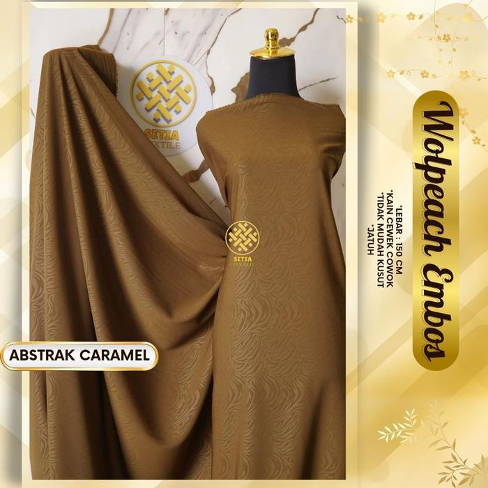 BERKUALITAS Kain Embos Wolfis Wollpeach Lebar 150cm Harga per 0,5m