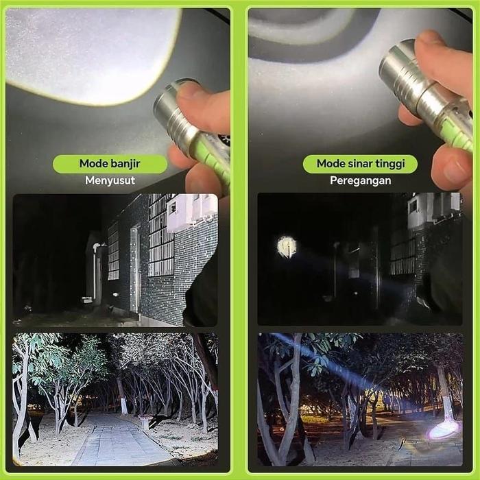 Senter Mini 520A Transparan Senter Lampu Strobo Senter Multifungsi 520 Terlaris