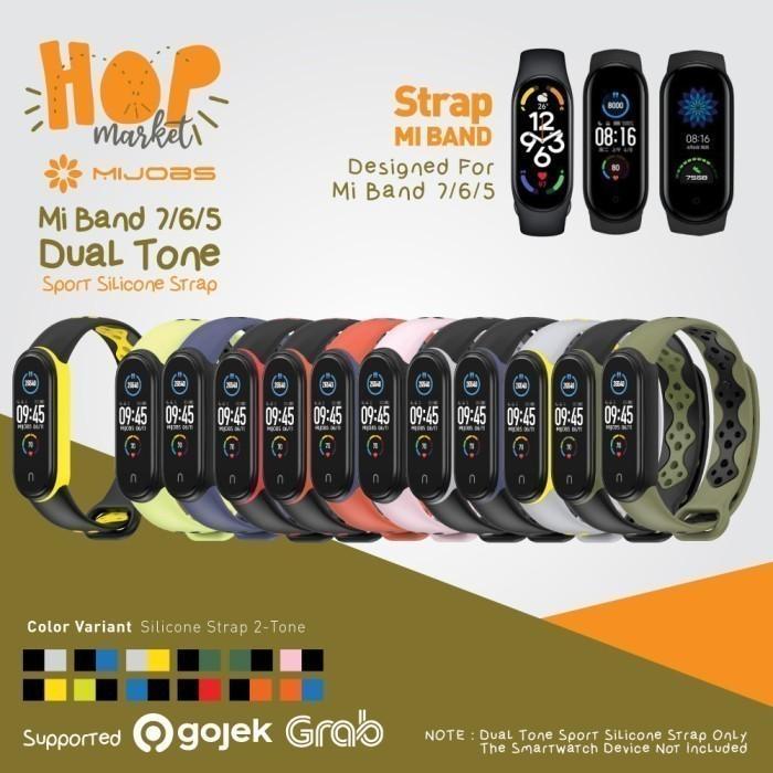 MIJOBS SPORTS DUAL TONE Strap XIAOMI MI BAND 5 Silicone Tali Silikon