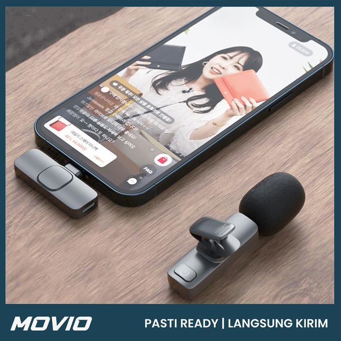 Movio Mic Wireless Lavalier - Mic Clip On / Mic Live Streaming Podcast Diskon Sell