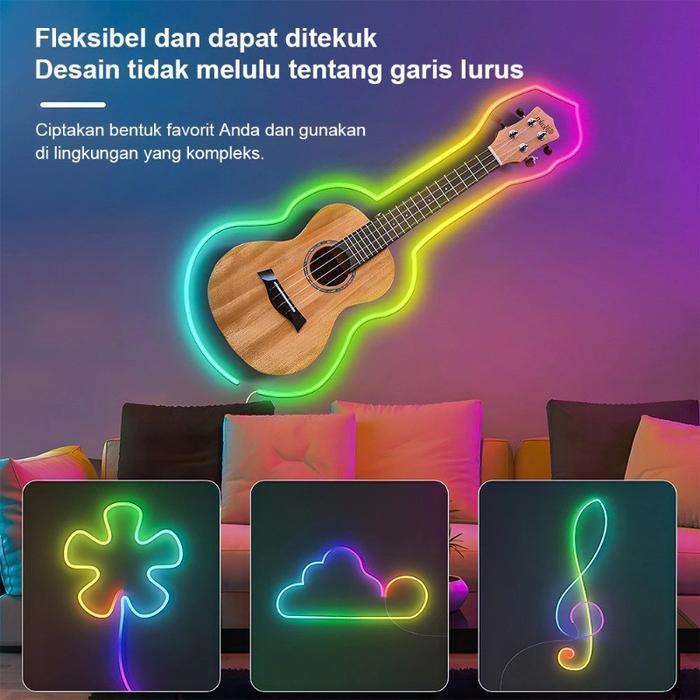 Lampu Neon Flex LED Neon Flex Running Remote Lampu Strip Led Neon Sign Silikon Lembut Flexible Strip