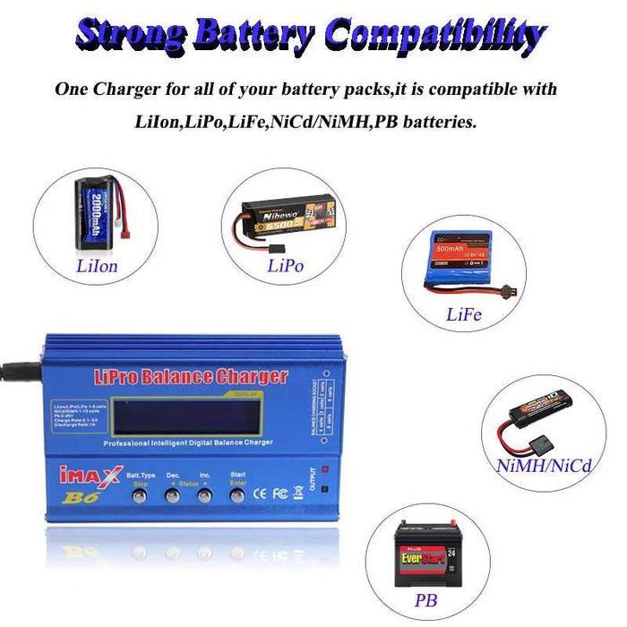 Diskon Charger Baterai Digital Universal Imax B6 Lipo - Blue Y2912 Original