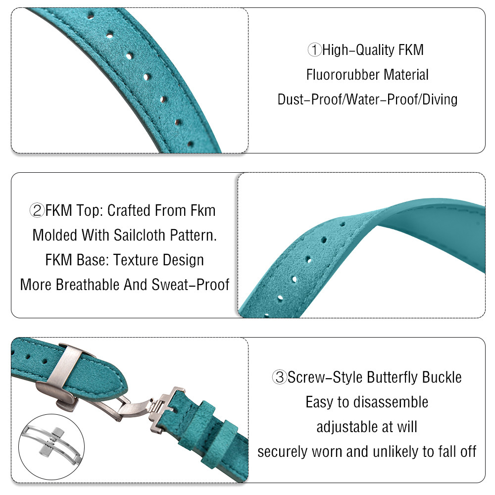 JWNSPA Leather Watch Band Quick Release Strap Handmade Stitching For Breitling IWC Omega Watch
