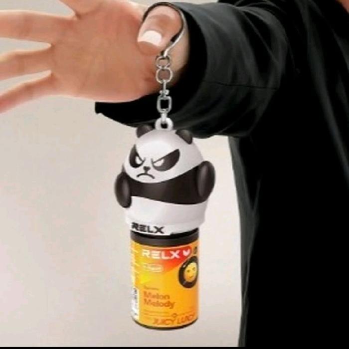 Relx Panda Figure Cap Keychain - Gantungan Kunci Cap Relx Panda Terlaris
