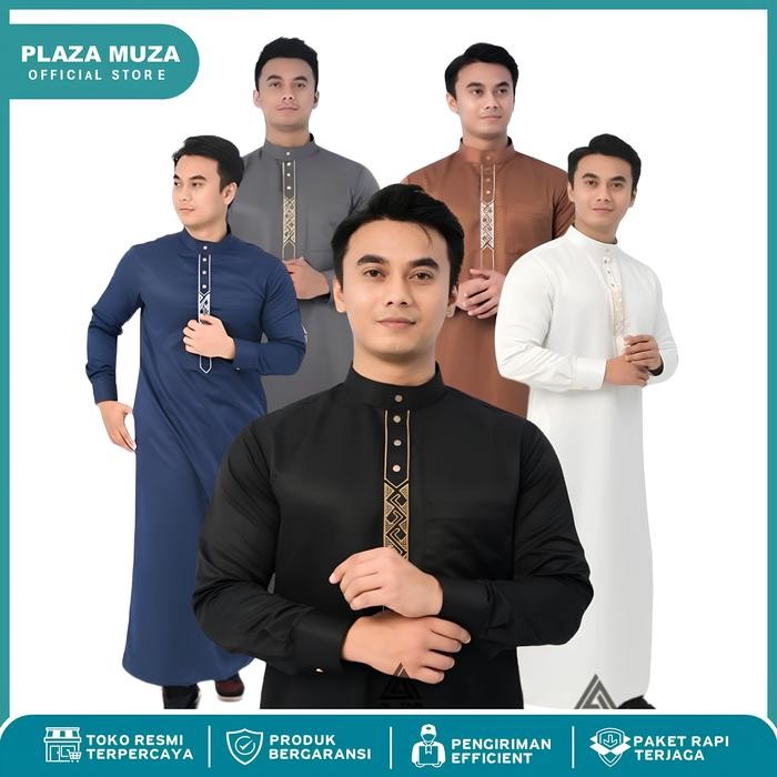 muna PREMIUM jubah Pria slimfit Gamis Pria Jubbah Mewah Bordir jubah mewah bordir jubah pria muslim