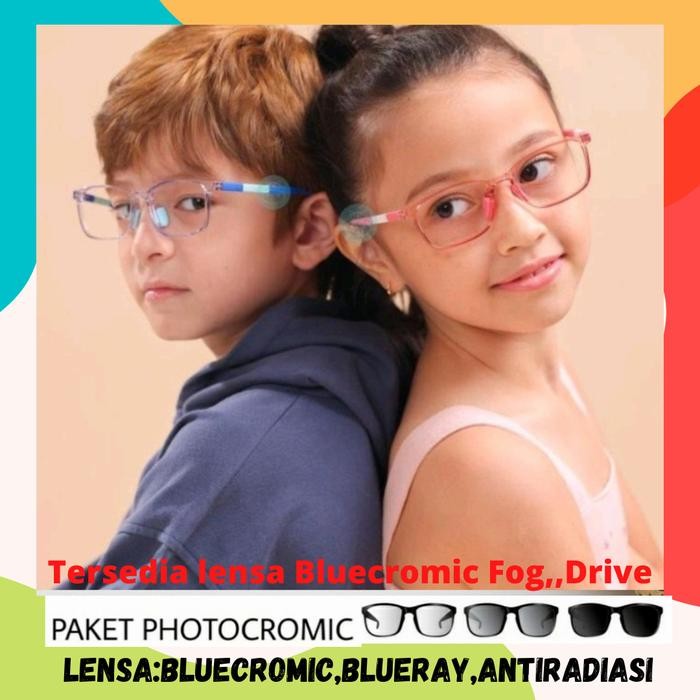 kacamata anak minus lentur blueray/anti radiasi/laki laki perempuan