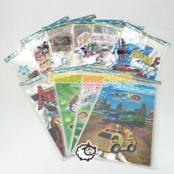 

*****] PLASTIK BINGKISAN OPP BESAR 25x50cm Ulang Tahun Karakter Kartun Anak