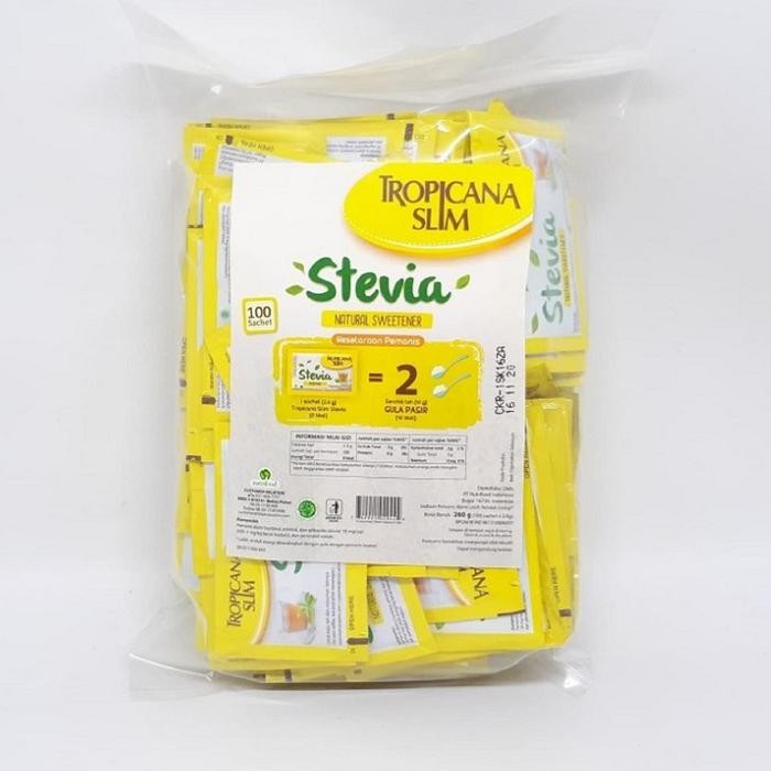 

Stok Baru Tropicana Slim Stevia Sweetener 100 Sachet @2.6 Gram