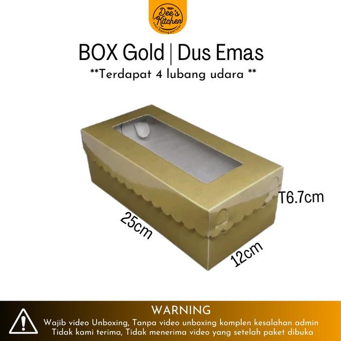 Dus emas tutup mika uk 12x25x7cm